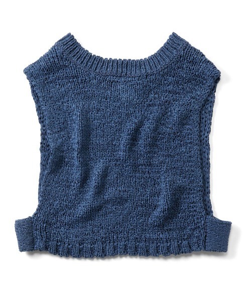 MEDE19F(メデジュウキュウ)の「BRAND NEW MIX STYLE さらっとモードなテープヤーンショートベスト(ベスト・レディース・ホワイト/ネイビー・3L/LL/L/M/S)」の13枚目の写真