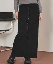 ボタンデザインニットスカート