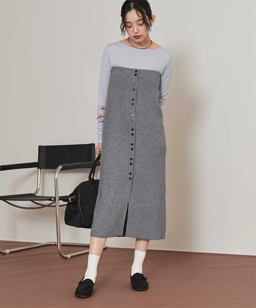 miette(ミエット)の「ボタンデザインニットスカート(スカート・レディース・ベージュ/グレー/ブラック・M/S)」の14枚目の写真