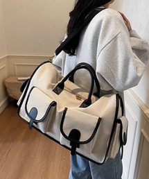 バイカラーボストンバッグ