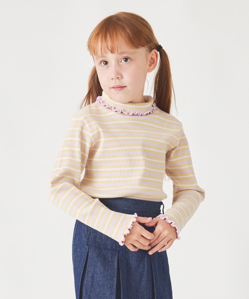 ever closet（エバークローゼット）の「タートルネック  リブトップス（Tシャツ/カットソー・キッズ・グレー系その他/ブラック/ピンク系その他/ブルー系その他4/ブラック系その他/ホワイト系その他/ベージュ系その他/ブラウン/ホワイト/ベージュ/ピンク/ワインレッド/グリーン系その他/ラベンダー/ミント・80ｃｍ/90cm/100cm/110cm/120cm/130cm/140cm/150cm/160cm）」の12枚目の写真