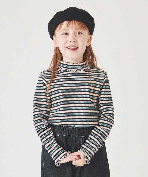 ever closet（エバークローゼット）の「タートルネック  リブトップス（Tシャツ/カットソー・キッズ・グレー系その他/ブラック/ピンク系その他/ブルー系その他4/ブラック系その他/ホワイト系その他/ベージュ系その他/ブラウン/ホワイト/ベージュ/ピンク/ワインレッド/グリーン系その他/ラベンダー/ミント・80ｃｍ/90cm/100cm/110cm/120cm/130cm/140cm/150cm/160cm）」の10枚目の写真