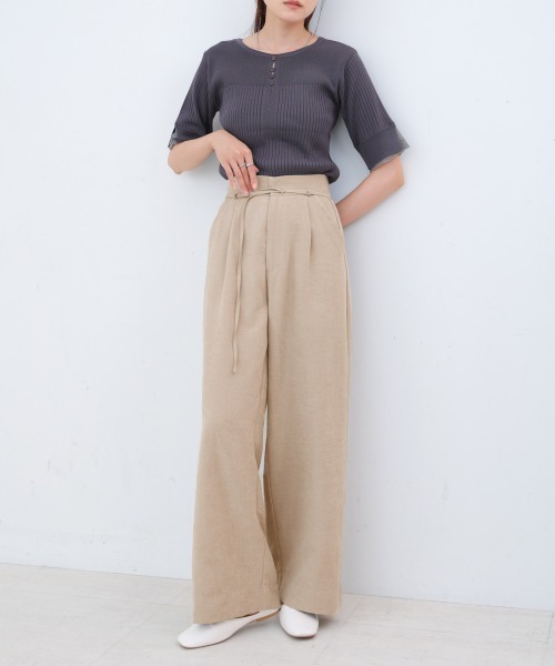 Bab(バブ)の「【S・Mサイズ展開】ピーチ起毛ストレートパンツ(その他パンツ・レディース・ベージュ/モカ/ブラック・S/M)」の1枚目の写真