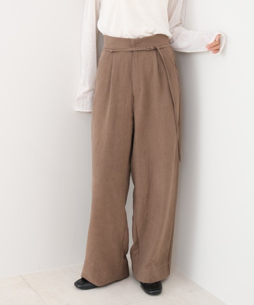 Bab(バブ)の「【S・Mサイズ展開】ピーチ起毛ストレートパンツ(その他パンツ・レディース・ベージュ/モカ/ブラック・S/M)」の3枚目の写真