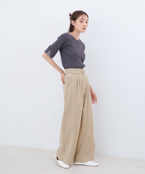 Bab(バブ)の「【S・Mサイズ展開】ピーチ起毛ストレートパンツ(その他パンツ・レディース・ベージュ/モカ/ブラック・S/M)」の5枚目の写真