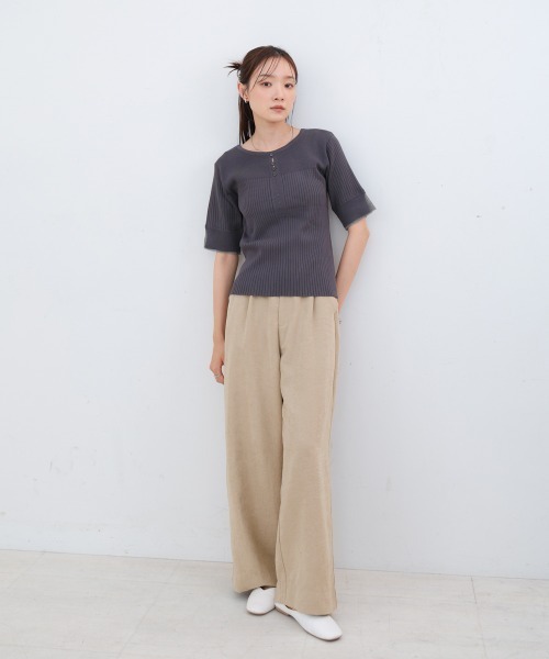 Bab(バブ)の「【S・Mサイズ展開】ピーチ起毛ストレートパンツ(その他パンツ・レディース・ベージュ/モカ/ブラック・S/M)」の8枚目の写真