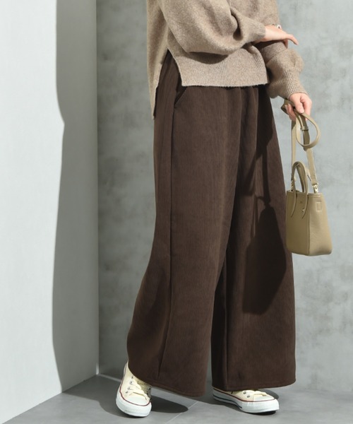 INTERPLANET（インタープラネット）の「コーデュロイ裏フリースボンディグパンツ（その他パンツ・レディース・チャコールグレー/ブラウン/アイボリー・FREE）」の3枚目の写真