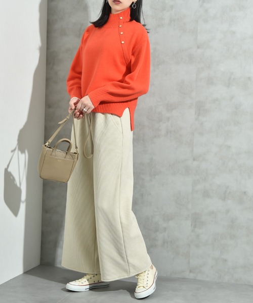 INTERPLANET（インタープラネット）の「コーデュロイ裏フリースボンディグパンツ（その他パンツ・レディース・チャコールグレー/ブラウン/アイボリー・FREE）」の6枚目の写真