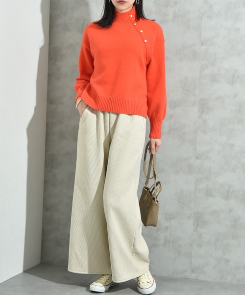 INTERPLANET（インタープラネット）の「コーデュロイ裏フリースボンディグパンツ（その他パンツ・レディース・チャコールグレー/ブラウン/アイボリー・FREE）」の4枚目の写真