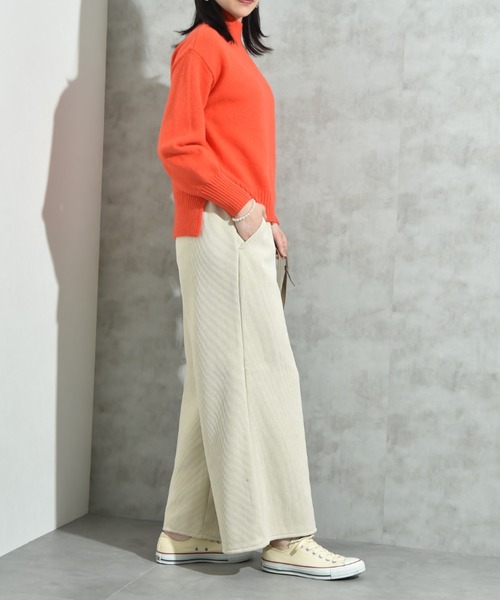 INTERPLANET（インタープラネット）の「コーデュロイ裏フリースボンディグパンツ（その他パンツ・レディース・チャコールグレー/ブラウン/アイボリー・FREE）」の5枚目の写真