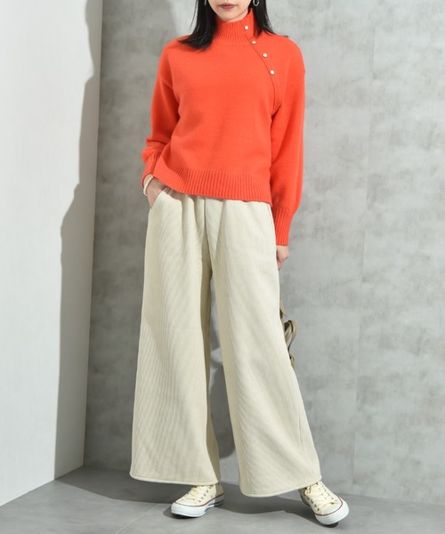 INTERPLANET（インタープラネット）の「コーデュロイ裏フリースボンディグパンツ（その他パンツ・レディース・チャコールグレー/ブラウン/アイボリー・FREE）」の8枚目の写真