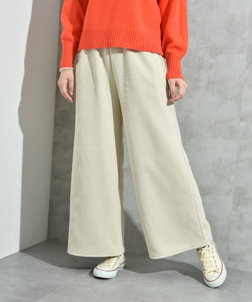 INTERPLANET（インタープラネット）の「コーデュロイ裏フリースボンディグパンツ（その他パンツ・レディース・チャコールグレー/ブラウン/アイボリー・FREE）」の14枚目の写真