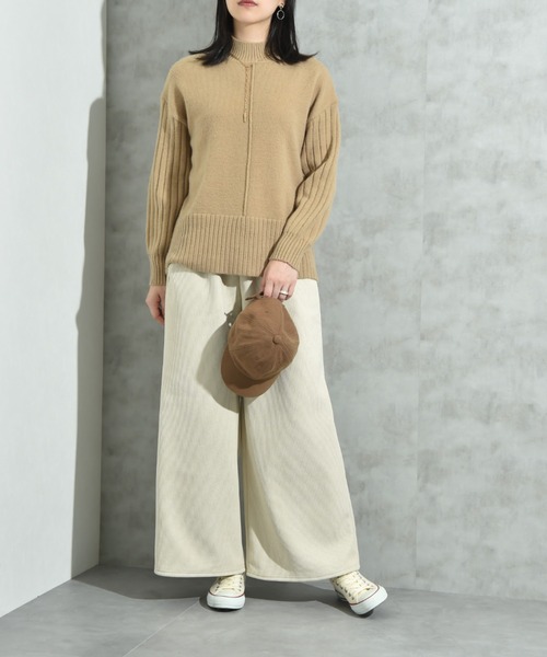 INTERPLANET（インタープラネット）の「コーデュロイ裏フリースボンディグパンツ（その他パンツ・レディース・チャコールグレー/ブラウン/アイボリー・FREE）」の16枚目の写真