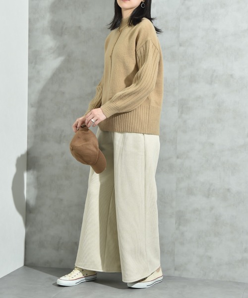 INTERPLANET（インタープラネット）の「コーデュロイ裏フリースボンディグパンツ（その他パンツ・レディース・チャコールグレー/ブラウン/アイボリー・FREE）」の18枚目の写真