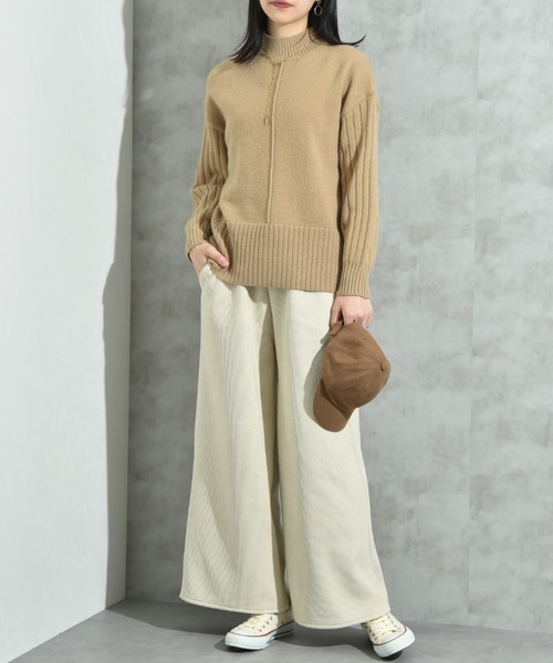 INTERPLANET（インタープラネット）の「コーデュロイ裏フリースボンディグパンツ（その他パンツ・レディース・チャコールグレー/ブラウン/アイボリー・FREE）」の20枚目の写真