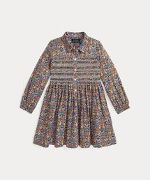 POLO RALPH LAUREN CHILDRENSWEAR（ポロ ラルフ ローレン チルドレンズウェア）の「フローラル スモックド コットン ツイル ドレス（シャツワンピース・キッズ）」