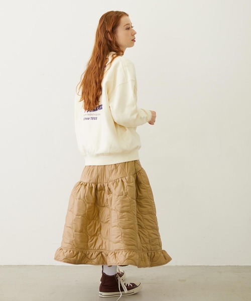 MILKFED.(ミルクフェド)の「QUILTED FLARED SKIRT(スカート・レディース・ブラック/オリーブ/ベージュ・ONE SIZE)」の9枚目の写真