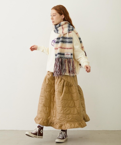MILKFED.(ミルクフェド)の「QUILTED FLARED SKIRT(スカート・レディース・ブラック/オリーブ/ベージュ・ONE SIZE)」の13枚目の写真