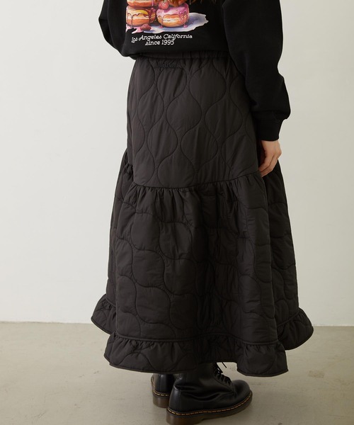 MILKFED.(ミルクフェド)の「QUILTED FLARED SKIRT(スカート・レディース・ブラック/オリーブ/ベージュ・ONE SIZE)」の20枚目の写真