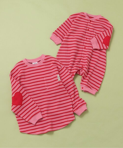 BREEZE（ブリーズ）の「【リンク】いろいろパッチワッフルカバーオール（ロンパース・キッズ・オフホワイト/ピンク/レインボー・80/70/60）」の7枚目の写真