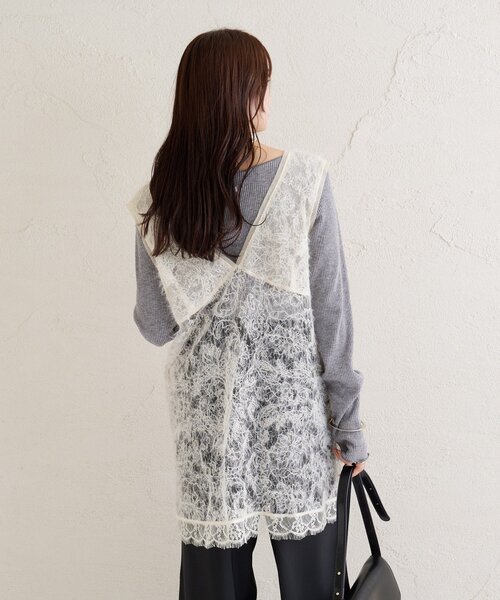 mystic（ミスティック）の「【ロングシーズンアイテム◎】シャギーレース タンクチュニック（タンクトップ・レディース・ブラック/アイボリー/ベージュ・FREE）」の19枚目の写真
