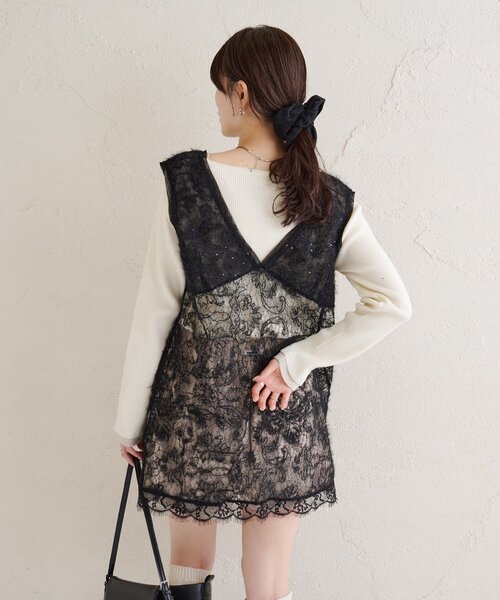 セール】シャギーレース タンクチュニック（タンクトップ）｜mystic