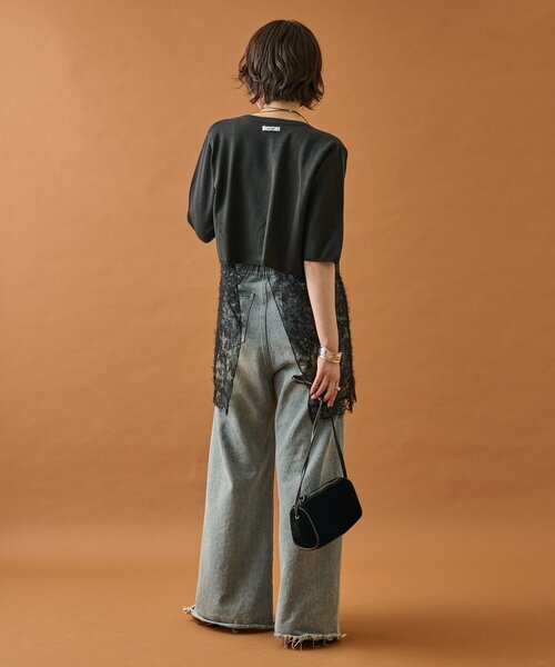 mystic（ミスティック）の「【ロングシーズンアイテム◎】シャギーレース タンクチュニック（タンクトップ・レディース・ブラック/アイボリー/ベージュ・FREE）」の5枚目の写真