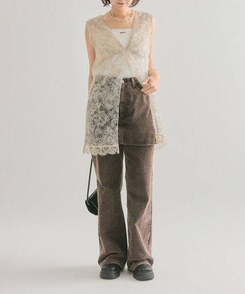 mystic（ミスティック）の「【ロングシーズンアイテム◎】シャギーレース タンクチュニック（タンクトップ・レディース・ブラック/アイボリー/ベージュ・FREE）」の9枚目の写真