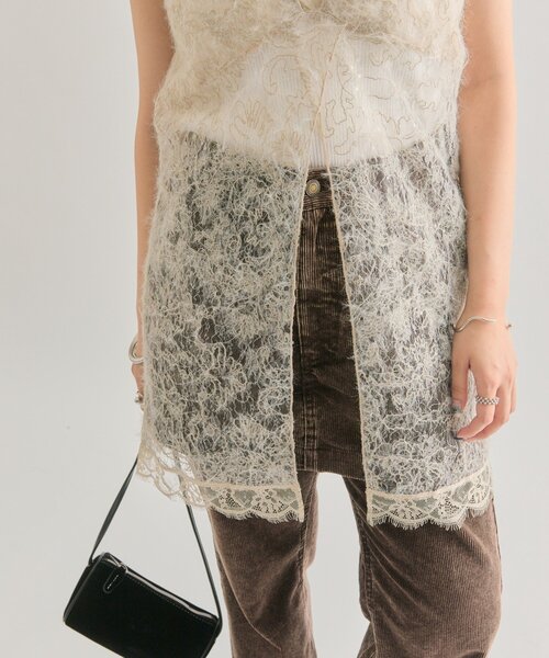 mystic（ミスティック）の「【ロングシーズンアイテム◎】シャギーレース タンクチュニック（タンクトップ・レディース・ブラック/アイボリー/ベージュ・FREE）」の12枚目の写真