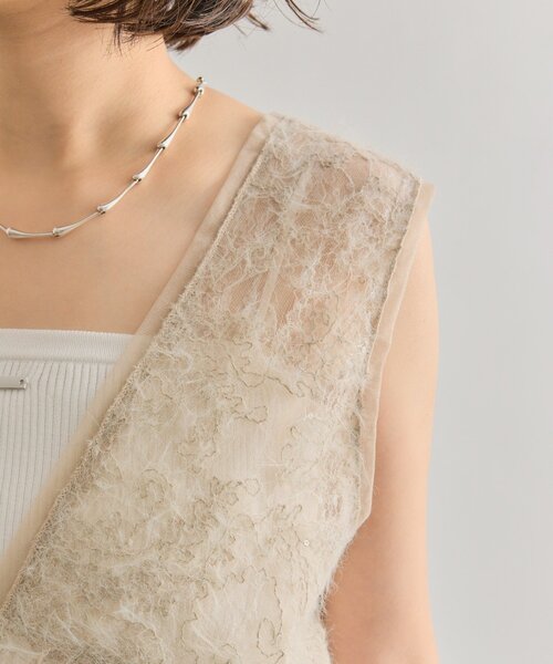 mystic（ミスティック）の「【ロングシーズンアイテム◎】シャギーレース タンクチュニック（タンクトップ・レディース・ブラック/アイボリー/ベージュ・FREE）」の14枚目の写真