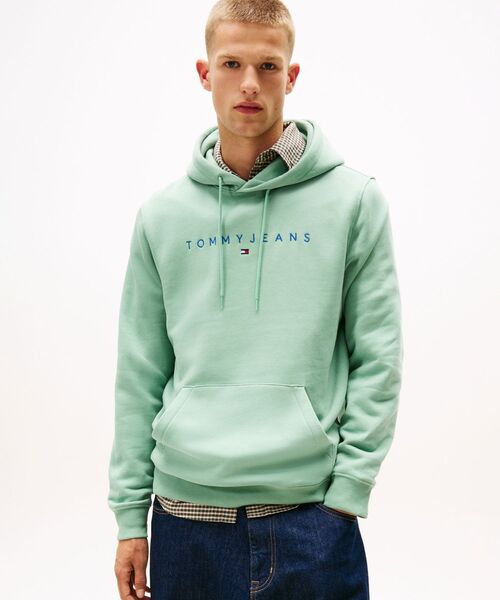 tommy jeans(トミー ジーンズ)の「レギュラーライナーロゴパーカー(スウェット・メンズ・エメラルド/ブルー/ライトグレー・SMALL/LARGE/X-LARGE/MEDIUM)」の3枚目の写真