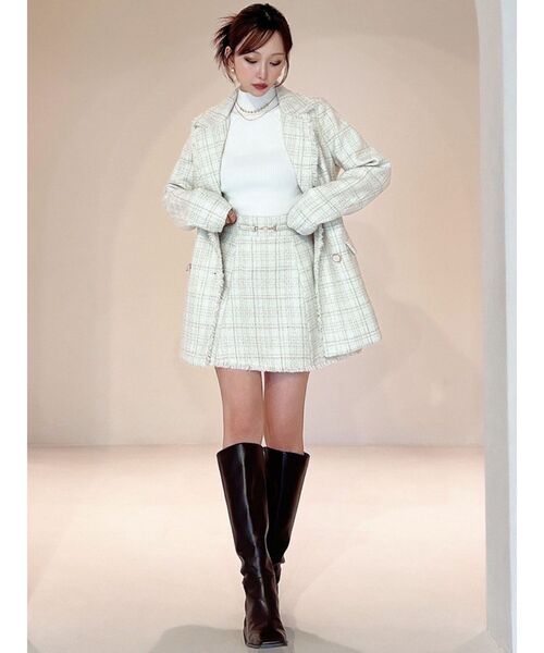 RESEXXY（リゼクシー）の「ツイードジャケット【セットアップ着用可能】（テーラードジャケット・レディース・ブルー/アイボリー/レッド・FREE）」の16枚目の写真