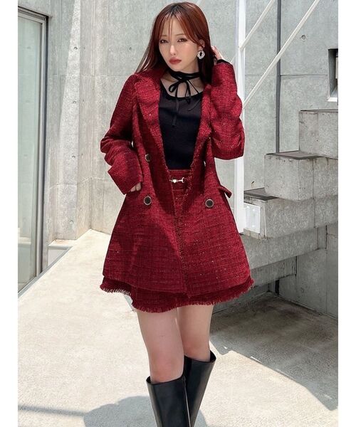 リゼクシー　ツイードジャケット ツイードジャケット【セットアップ着用可能】（テーラード
