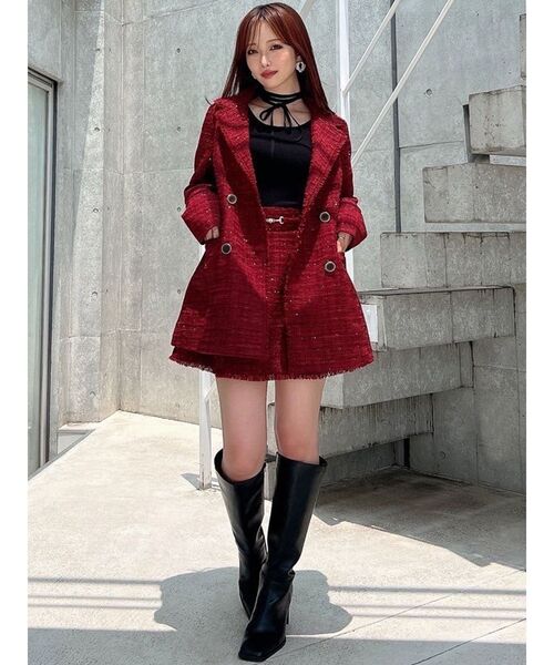 RESEXXY（リゼクシー）の「ツイードジャケット【セットアップ着用可能】（テーラードジャケット・レディース・ブルー/アイボリー/レッド・FREE）」の22枚目の写真