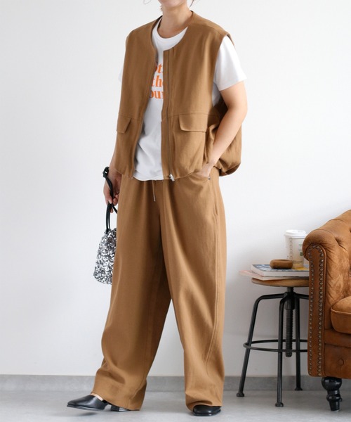 cepo(セポ)の「〈セットアップ対応〉カルゼスソバルーンジップベスト(ベスト・レディース・ブラック/キャメル・M)」の17枚目の写真