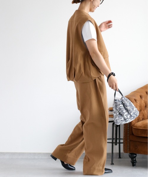 cepo(セポ)の「〈セットアップ対応〉カルゼスソバルーンジップベスト(ベスト・レディース・ブラック/キャメル・M)」の19枚目の写真