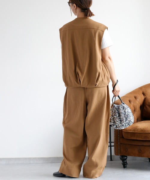 cepo(セポ)の「〈セットアップ対応〉カルゼスソバルーンジップベスト(ベスト・レディース・ブラック/キャメル・M)」の18枚目の写真