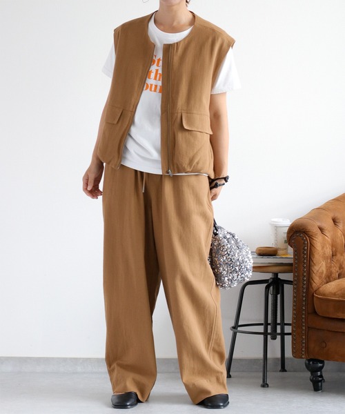 cepo(セポ)の「〈セットアップ対応〉カルゼスソバルーンジップベスト(ベスト・レディース・ブラック/キャメル・M)」の20枚目の写真