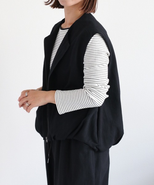 cepo(セポ)の「〈セットアップ対応〉カルゼスソバルーンジップベスト(ベスト・レディース・ブラック/キャメル・M)」の10枚目の写真