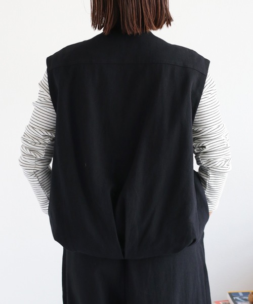 cepo(セポ)の「〈セットアップ対応〉カルゼスソバルーンジップベスト(ベスト・レディース・ブラック/キャメル・M)」の11枚目の写真