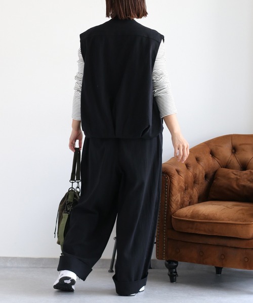 cepo(セポ)の「〈セットアップ対応〉カルゼスソバルーンジップベスト(ベスト・レディース・ブラック/キャメル・M)」の5枚目の写真