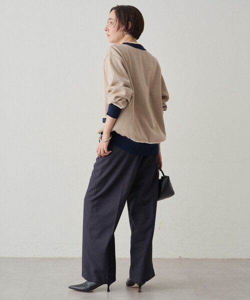 LOUNGEDRESS(ラウンジドレス)の「配色ラインニットカーデ(ニット/セーター・レディース・ベージュ/ネイビー・FREE)」の16枚目の写真