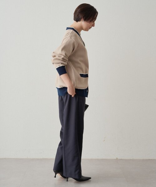 LOUNGEDRESS(ラウンジドレス)の「配色ラインニットカーデ(ニット/セーター・レディース・ベージュ/ネイビー・FREE)」の17枚目の写真