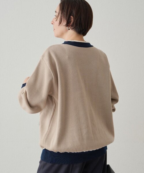LOUNGEDRESS(ラウンジドレス)の「配色ラインニットカーデ(ニット/セーター・レディース・ベージュ/ネイビー・FREE)」の9枚目の写真