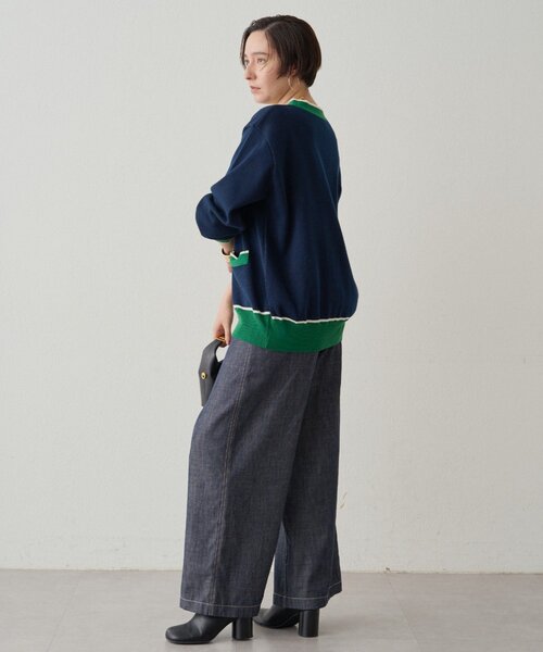 LOUNGEDRESS(ラウンジドレス)の「配色ラインニットカーデ(ニット/セーター・レディース・ベージュ/ネイビー・FREE)」の20枚目の写真