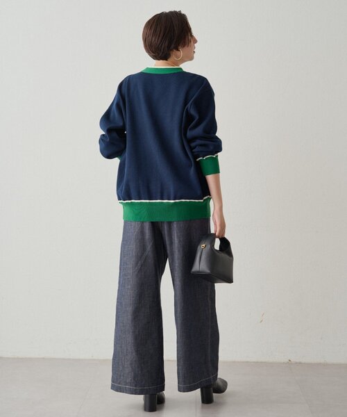 LOUNGEDRESS(ラウンジドレス)の「配色ラインニットカーデ(ニット/セーター・レディース・ベージュ/ネイビー・FREE)」の21枚目の写真