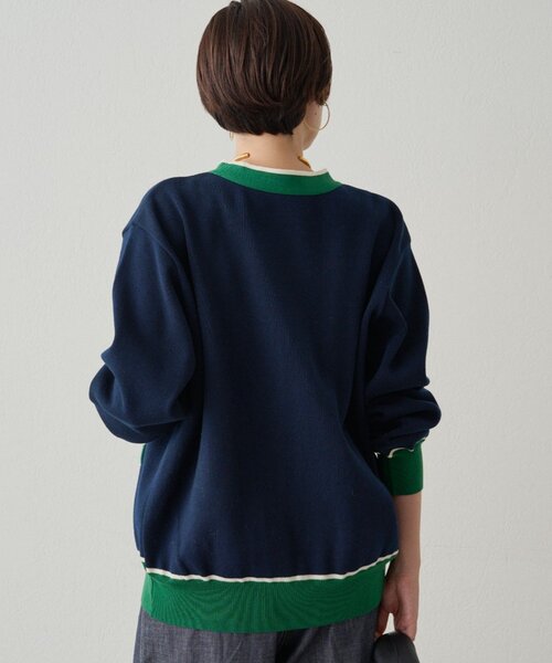 LOUNGEDRESS(ラウンジドレス)の「配色ラインニットカーデ(ニット/セーター・レディース・ベージュ/ネイビー・FREE)」の18枚目の写真