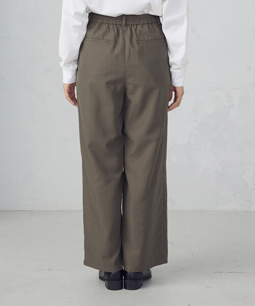 COMME CA ISM（コムサイズム）の「【セットアップ対応】ポリエステルツイル　ワイドテーパードパンツ（その他パンツ・レディース・カーキ/ブラック・LARGE/MEDIUM）」の12枚目の写真