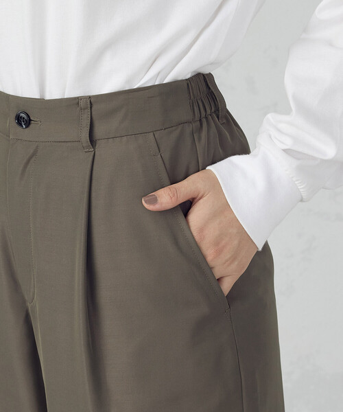 COMME CA ISM（コムサイズム）の「【セットアップ対応】ポリエステルツイル　ワイドテーパードパンツ（その他パンツ・レディース・カーキ/ブラック・LARGE/MEDIUM）」の15枚目の写真