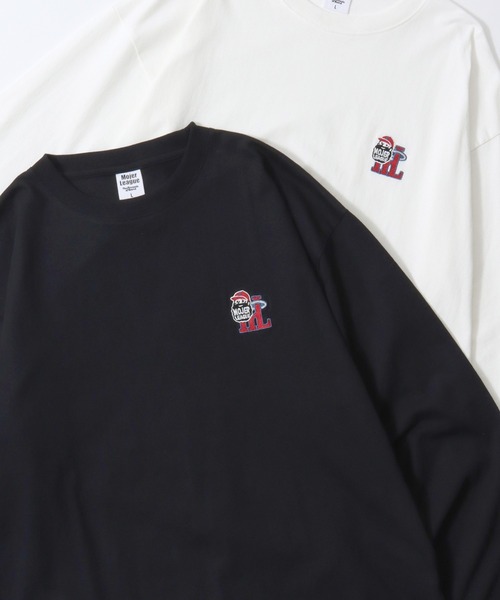 SITRY（シトリー）の「MOJER LEAGUE Embroidery T-Shirt/別注 モジャーリーグ オーバーサイズ おじさん ワンポイント刺繍 ロンT 長袖Tシャツ レディース メンズ  【ブランドステッカー付き】（Tシャツ/カットソー・メンズ・ホワイト/ブラック/ホワイト系その他/ブラック系その他/ホワイト系その他2/ホワイト系その他3/ブラック系その他2/ブラック系その他3・M/L/XL）」の6枚目の写真